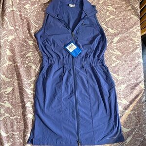 Columbia Activewear Elegant Blue Zip-Up Sleeveless Dress